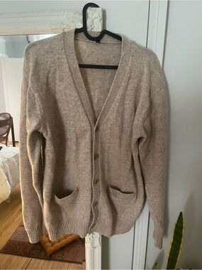 Muji 100% wool Neutral Button-Up Cardigan - Beige. Men’s M